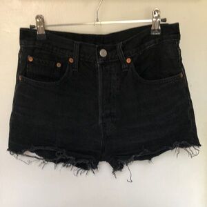 Levi’s distressed high waisted black shorts, size 26